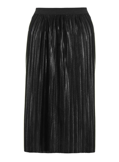 **Quiz black pleated metallic skirt